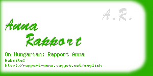 anna rapport business card